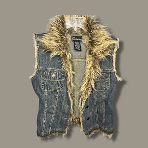 Y2K Fur Jean Vest